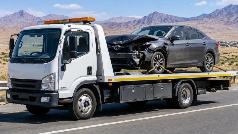 حمل خودروهای تصادفی در محور نطنز بادرود با یدک‌کش مطمئن